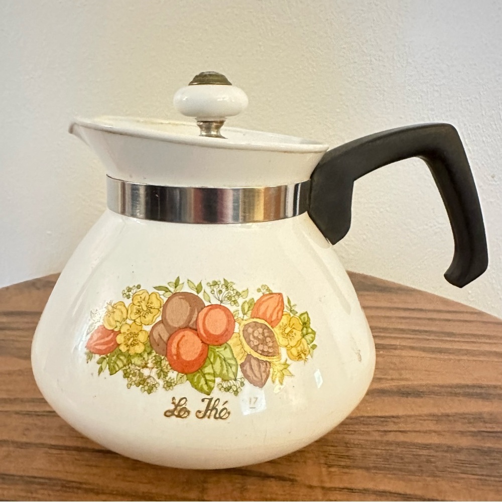 Vintage Corning Ware Coffee Tea Pot “Spice of Life Le Thé” 6-Cups P-104.